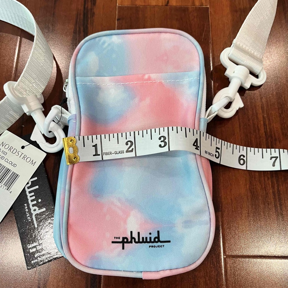 Phluid Unisex Crossbody Bag Cloud Pink Blue Tie Dye Purse New NWT Sz Small - Picture 5 of 7